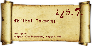 Ölbei Taksony névjegykártya